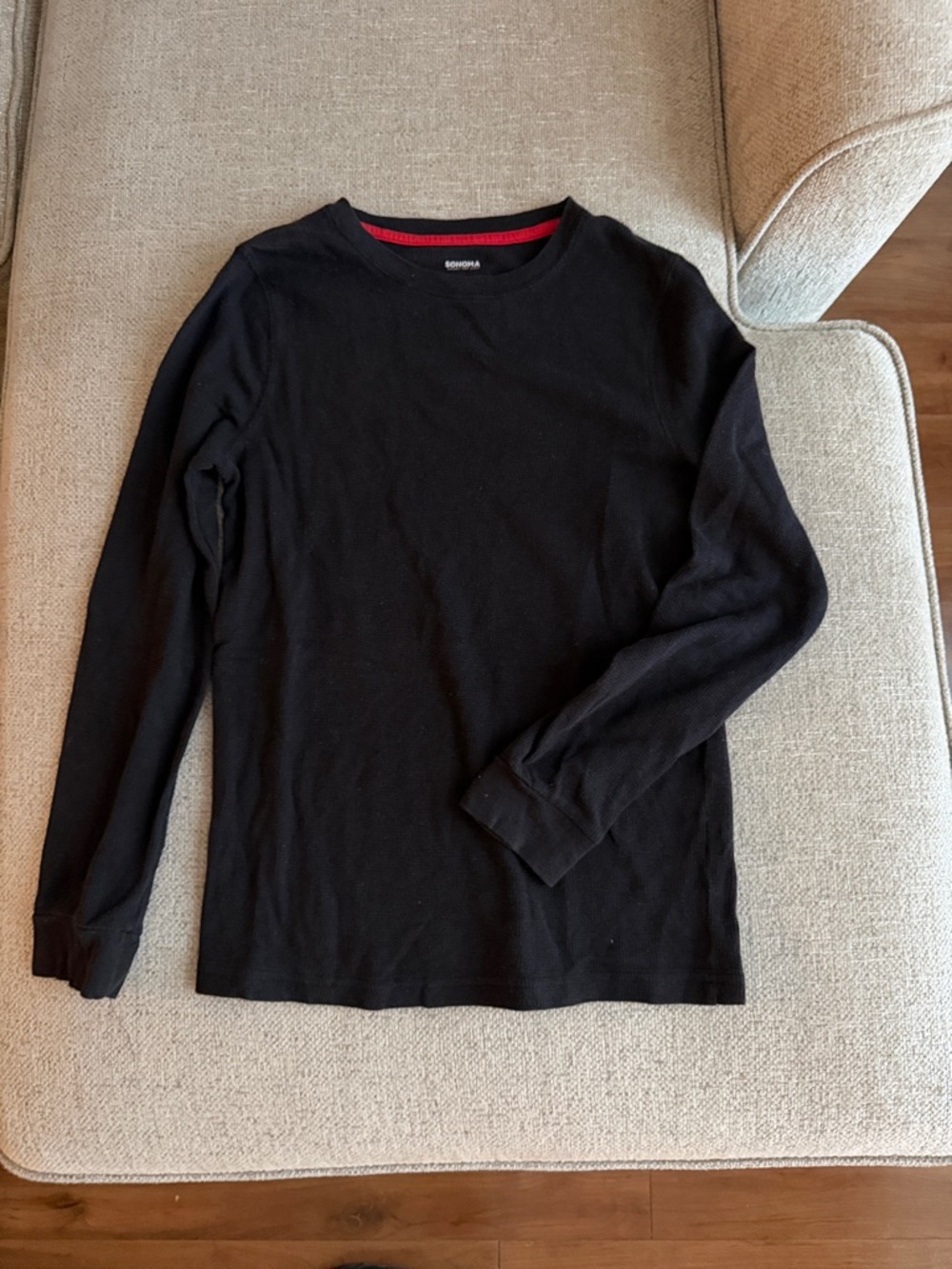 Men's Black Long-Sleeve Crewneck Shirt - Unbranded